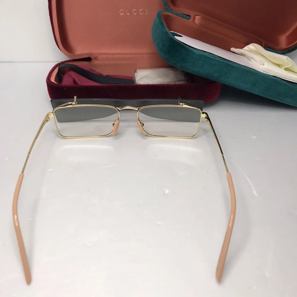 💯 Original GUCCI FLIPPING Rectangular Sunglasses / EYEGLASSES GG0363S 001